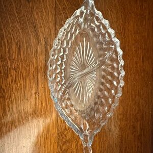 Pressed Glass Relish Dish in the “American” Pattern by Fostoria Glass Company